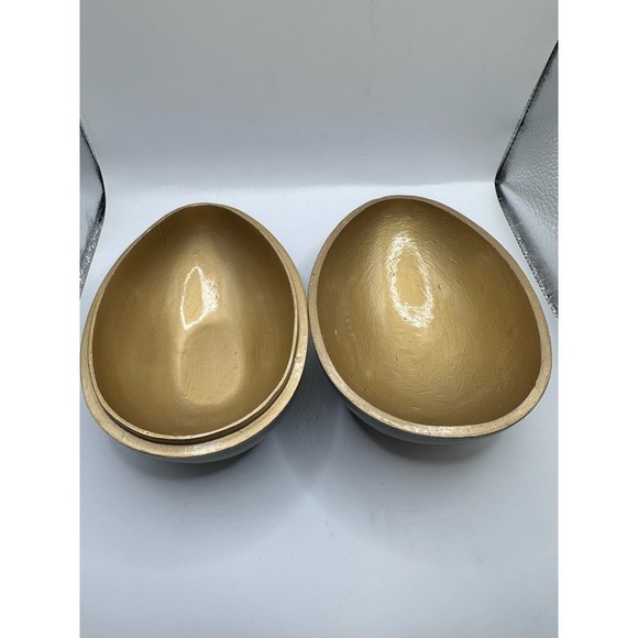 Vintage The Bombay Company Hand Painted Lacquered Egg Shaped Trinket Box - Picture 5 of 7